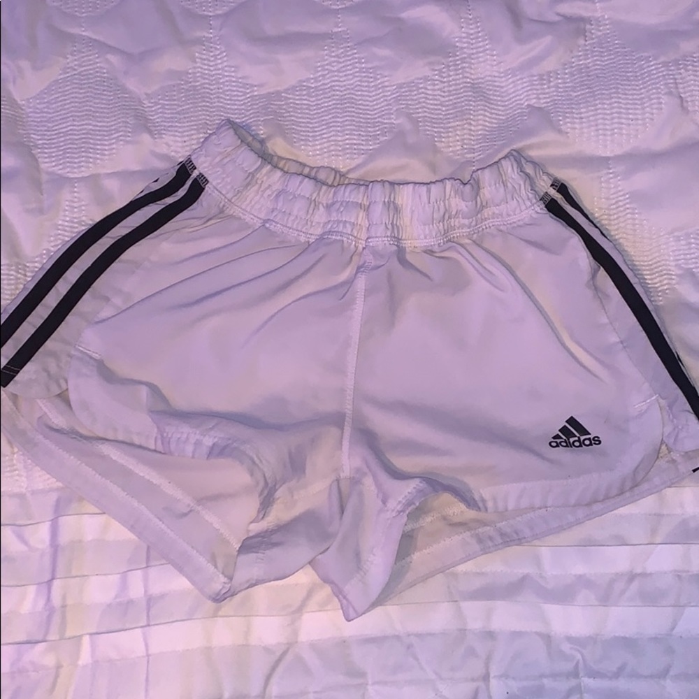 ⁕ white adidas athletic shorts